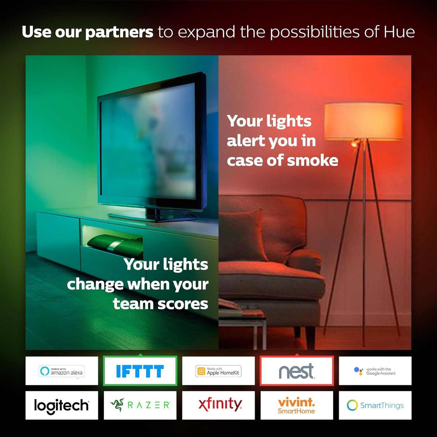 Philips Hue UAE White & Colour Ambiance LED Smart Bulb - Starter Kit (3 bulbs & Bridge) , Bluetooth & Zigbee compatible , Works with Apple Homekit, Siri, Alexa, Google Assistant and Many More - Deluxe Electricals