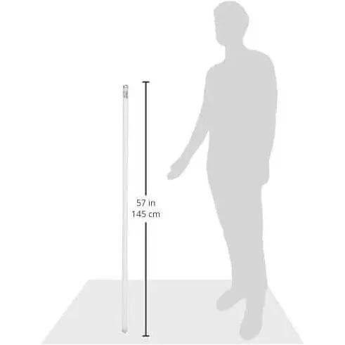 Philips TL-D fluorescent tube 36W 54-765 Cool Daylight shown upright beside a person silhouette for scale.