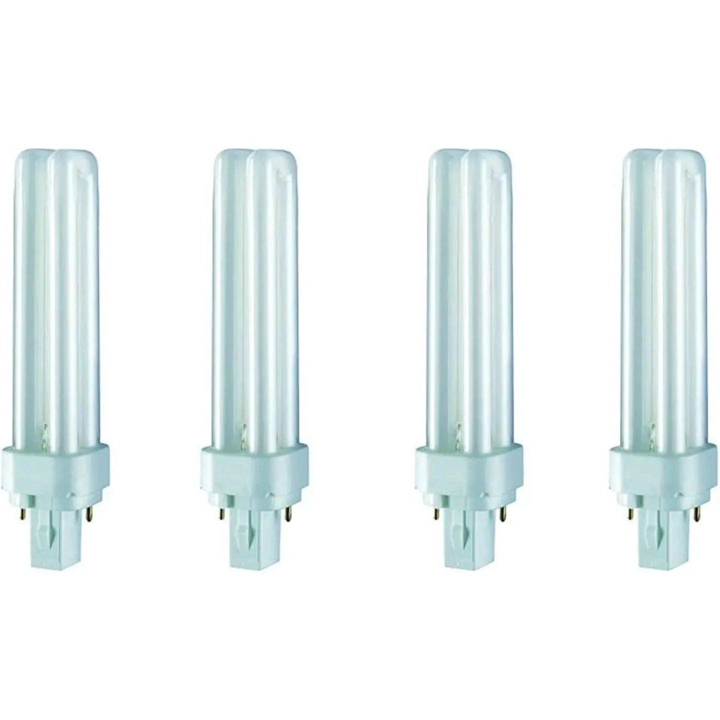 Osram Dulux-D 18W G24d-2 PL two-pin compact fluorescent lamp, four white CFL tubes with bases