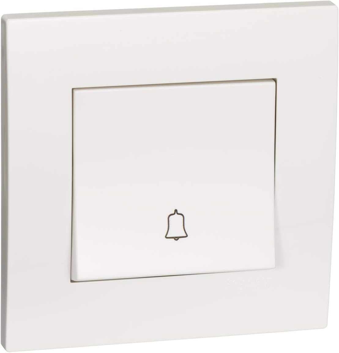 Schneider Electric Vivace, 1 Gang, Bell Switch, White, KB31BPB - Deluxe Electricals