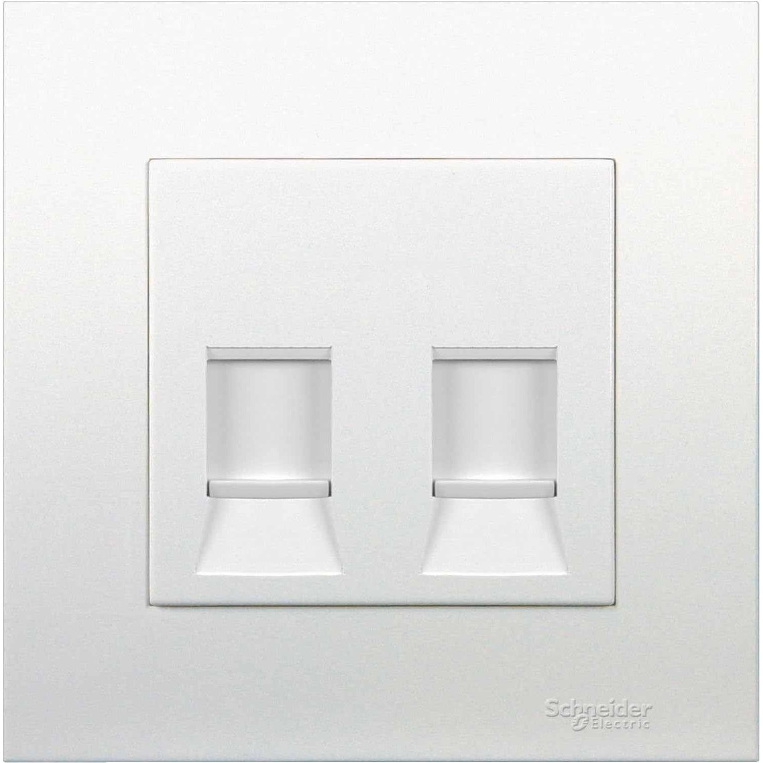 Schneider Electric Vivace, 2 Gang, Data Socket, White, KB32RJ6 - Deluxe Electricals