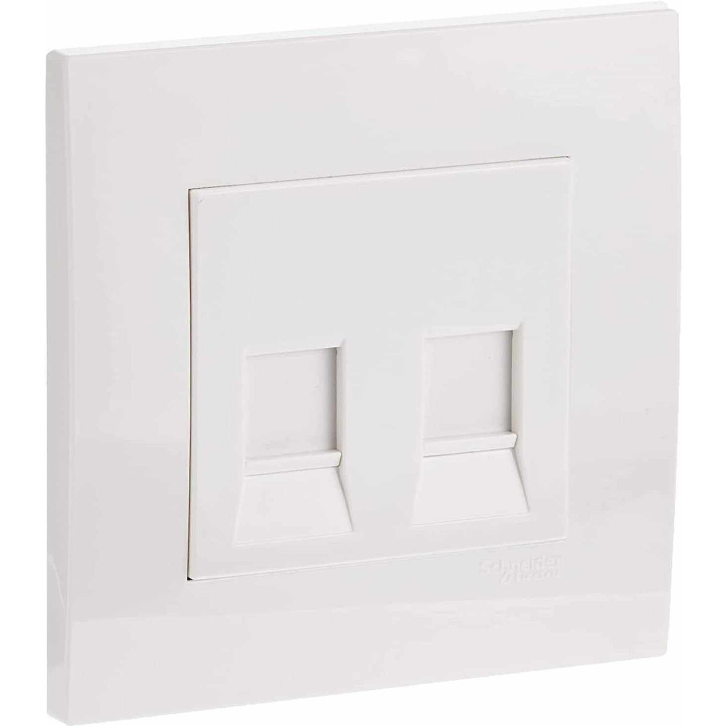 Schneider Electric Vivace, 2 Gang, Data Socket with Shutter, White, KB32RJK - Deluxe Electricals