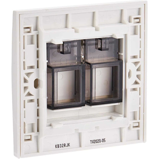 Schneider Electric Vivace, 2 Gang, Data Socket with Shutter, White, KB32RJK - Deluxe Electricals