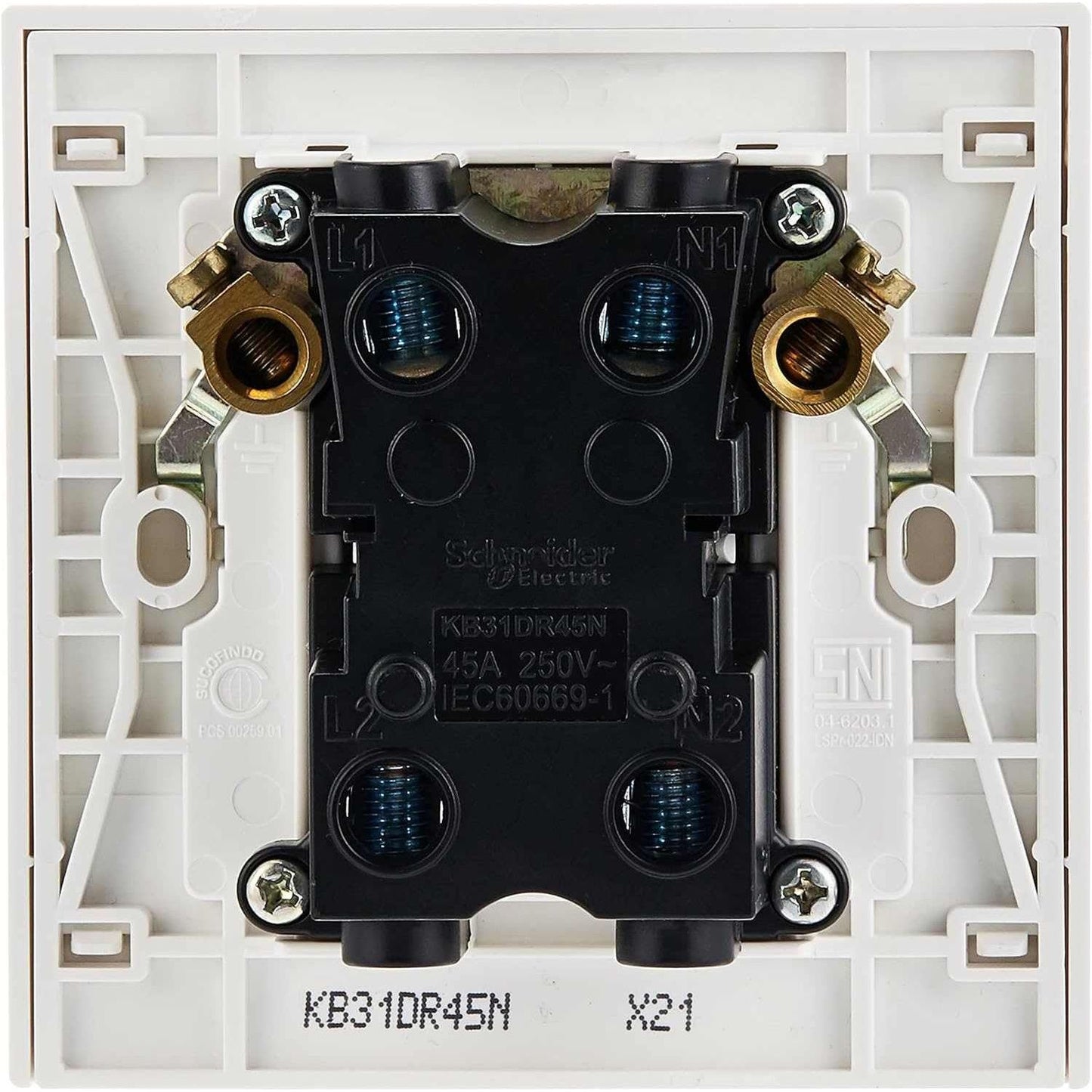 Schneider Electric Vivace, 1 Gang, Double Pole Switch, 45 A, White, Double Pole, KB31DR45N - Deluxe Electricals