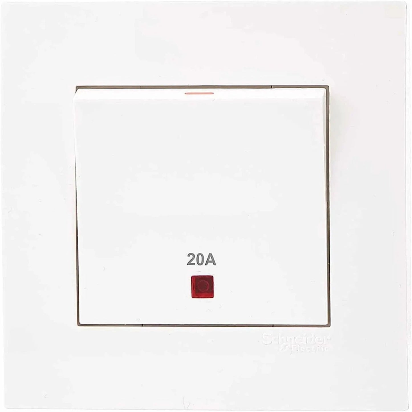 Schneider Electric Vivace DP switch, 20A, white wall plate with red indicator LED