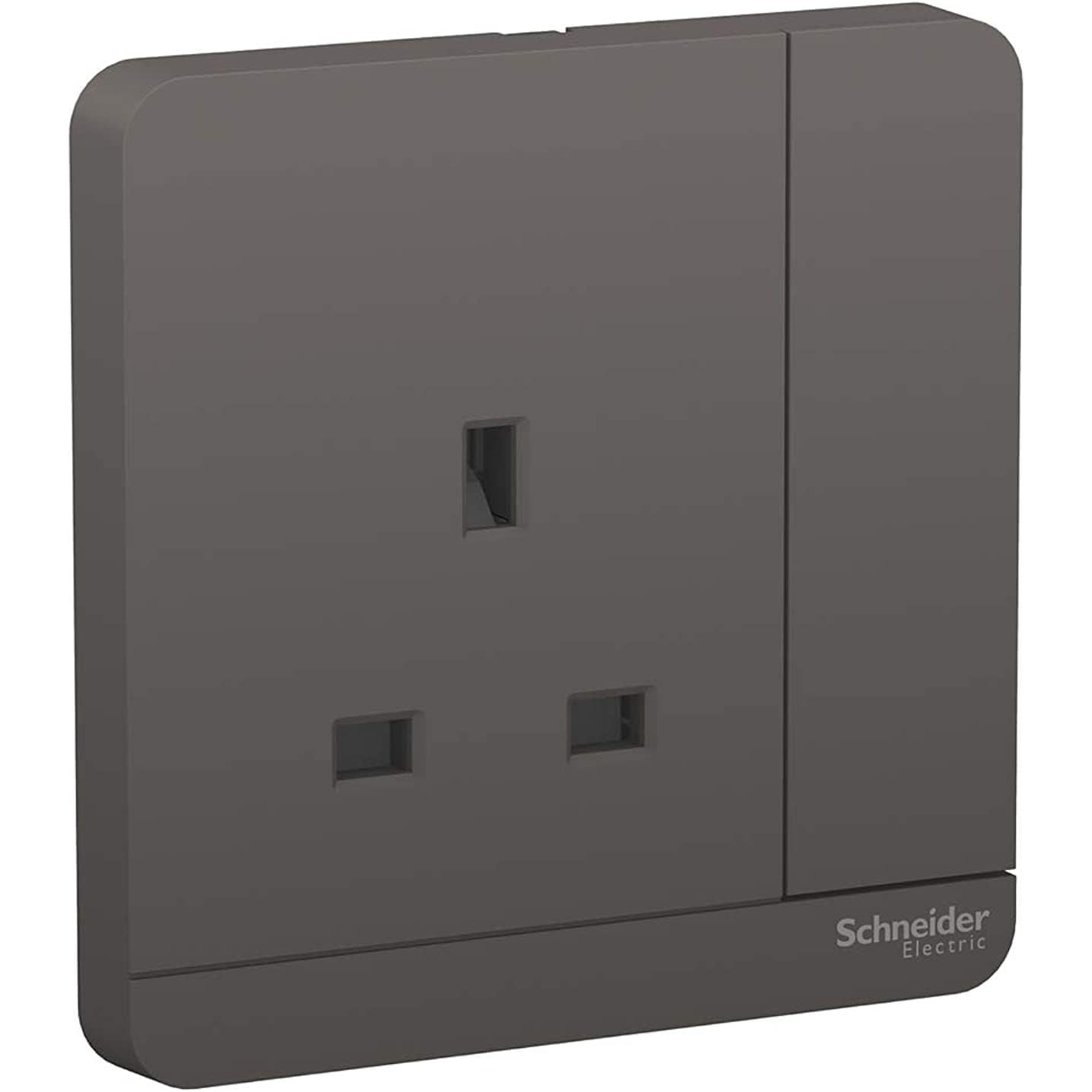 Schneider Electric AvatarOn, 1 Gang, Socket, 13A 250V, Dark Grey, E8315_DG_G12 - Deluxe Electricals