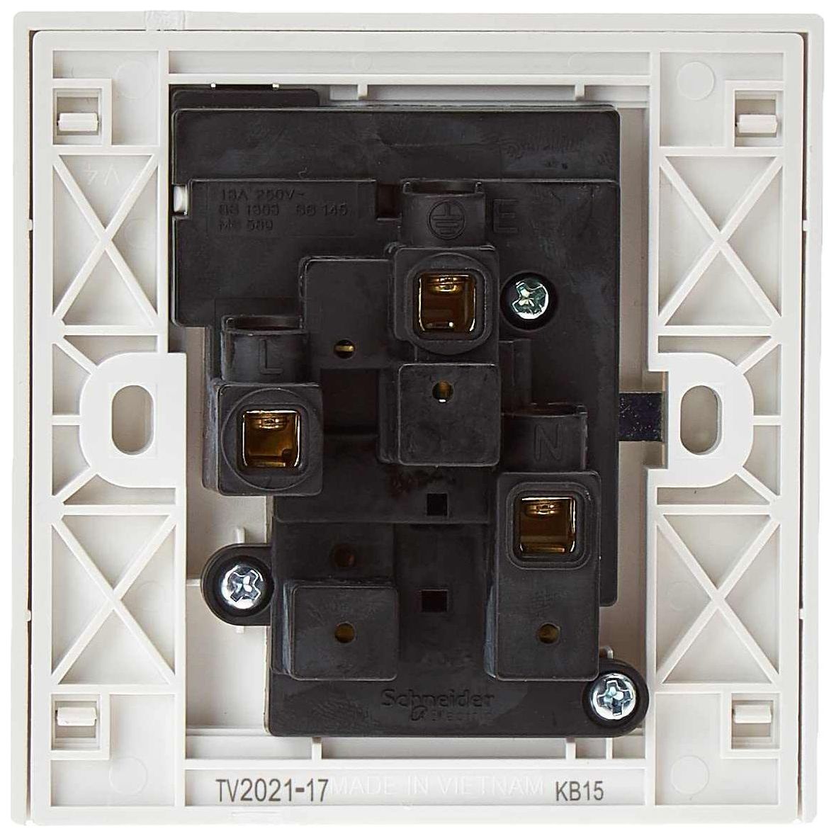 Schneider Electric Vivace, 1 Gang, Socket, 13A 250V, White, KB15 - Deluxe Electricals
