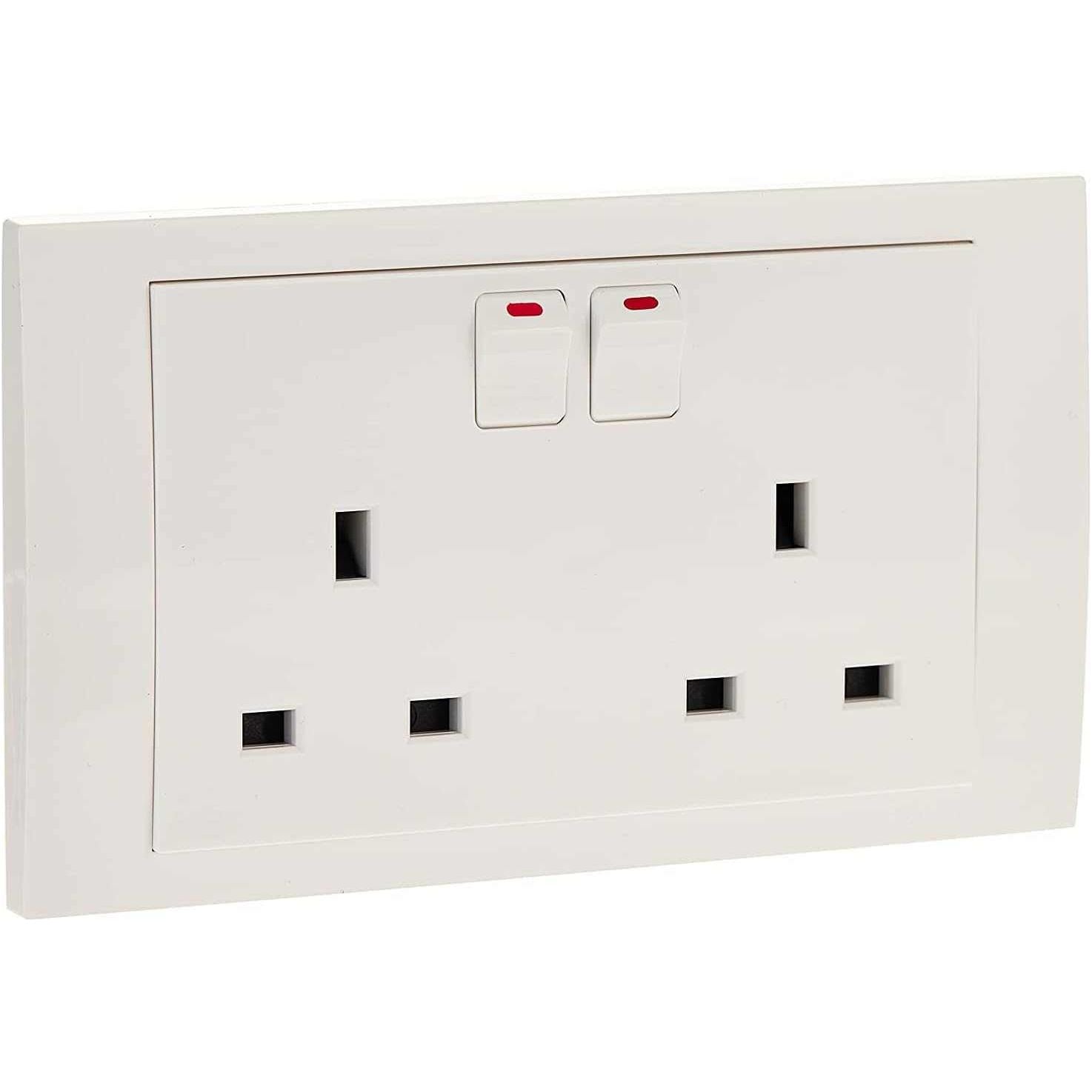 Schneider Electric Vivace, 2 Gang, Socket, 13A 250V, White, KB25 - Deluxe Electricals