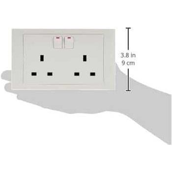 Schneider Electric Vivace, 2 Gang, Socket, 13A 250V, White, KB25 - Deluxe Electricals