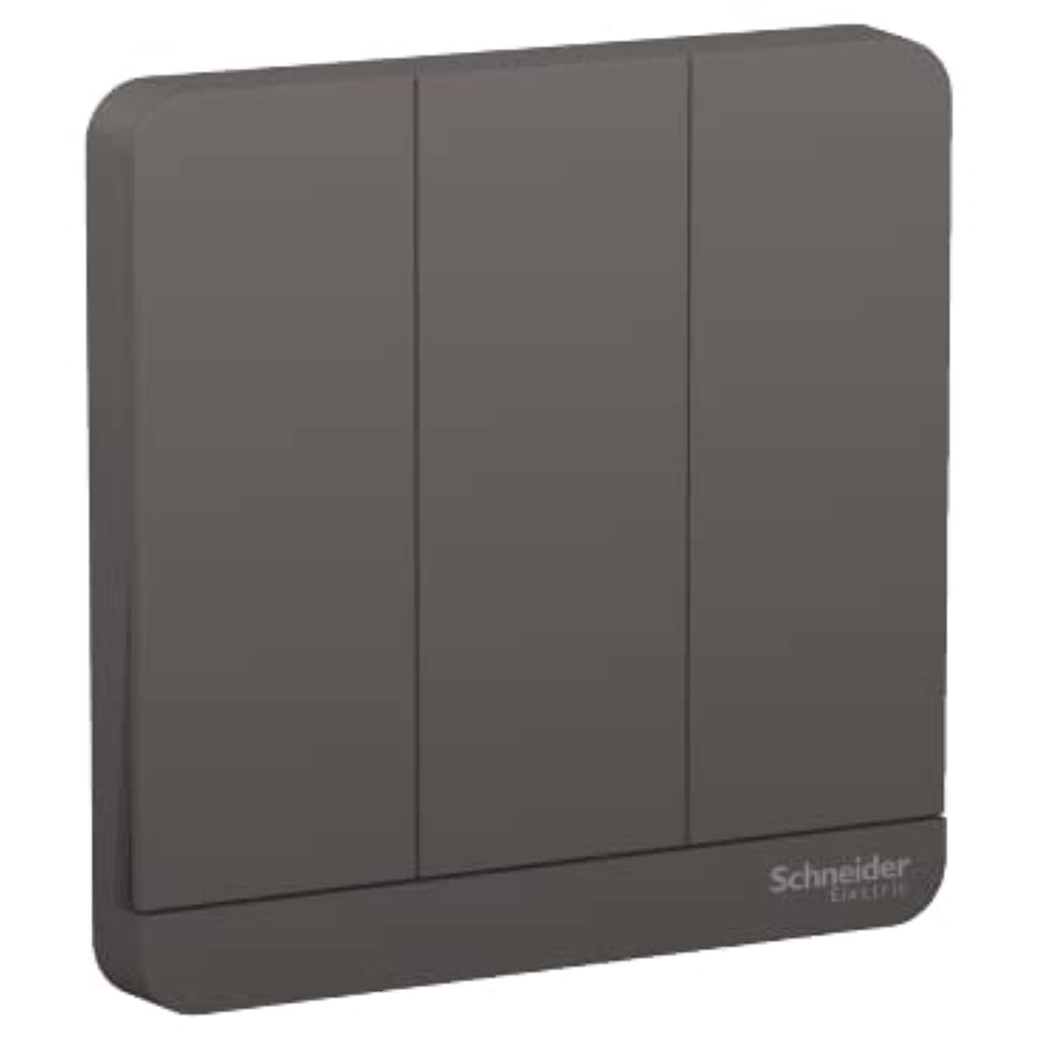 Schneider Electric AvatarOn, 3 Gang, Switch, 16AX 250V, Dark Grey, E8333L1_DG - Deluxe Electricals
