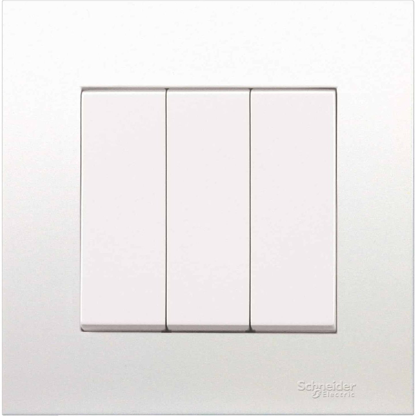 Schneider Electric KB33_AS Vivace 16AX 250V 3 Gang 2 Way Switch, Aluminium Silver - Deluxe Electricals