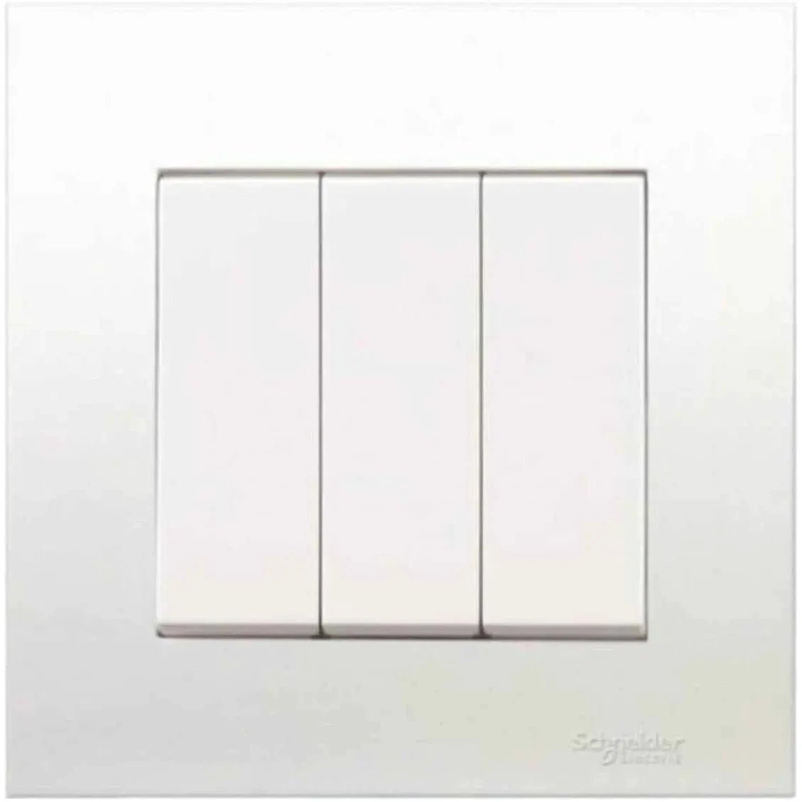 Schneider Electric Vivace 3-gang white switch plate with three switches, 16AX 250V, KB33R_WE_G12