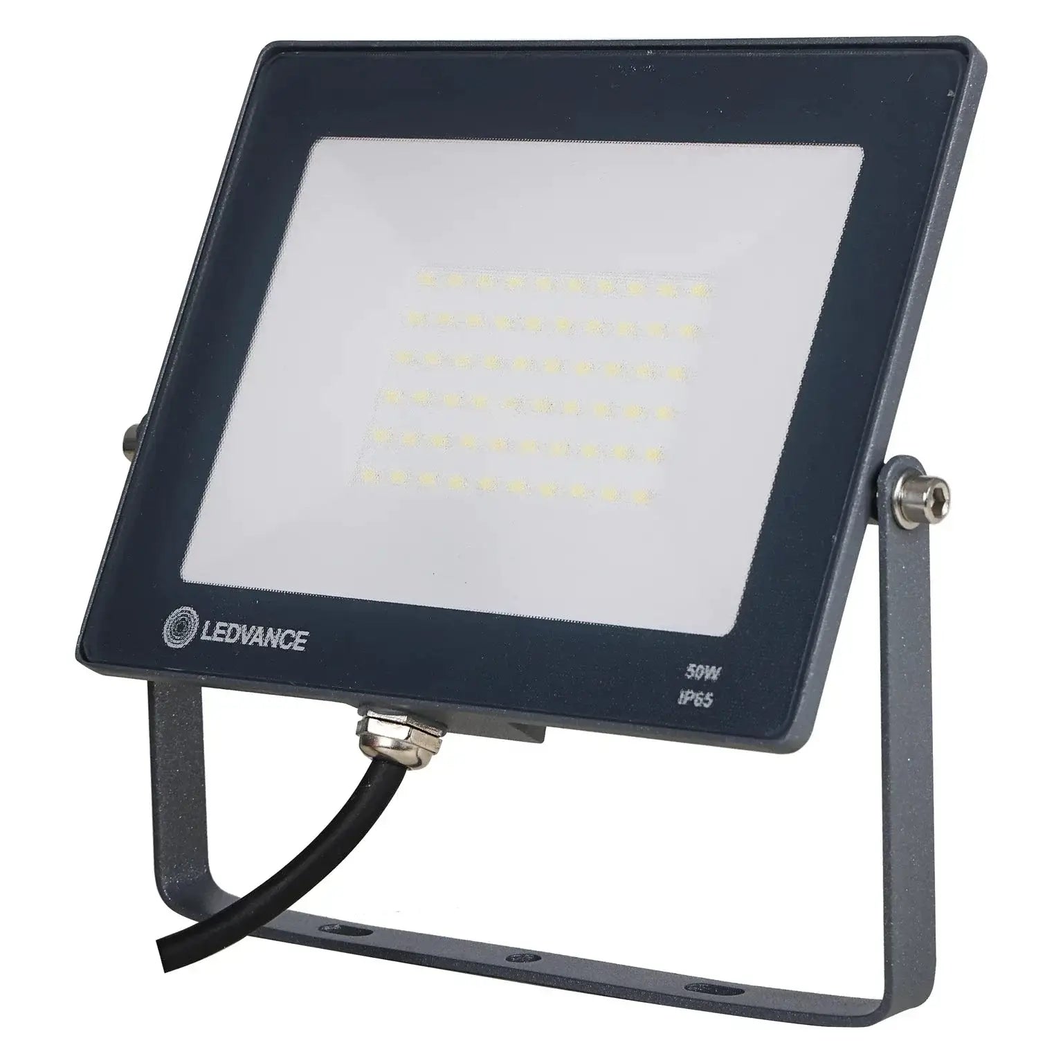 Ledvance LED Eco Lite floodlight 50W G2, IP65, grey metal housing with mounting bracket and cable UAE