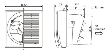 KDK Window Mount Exhaust Fan 6 Inch - 15WHCT