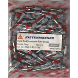 Kistenmacher Cord End Terminals, grey insulated tube-shaped butt connectors, 100 pcs, 4.0 mm2 UAE
