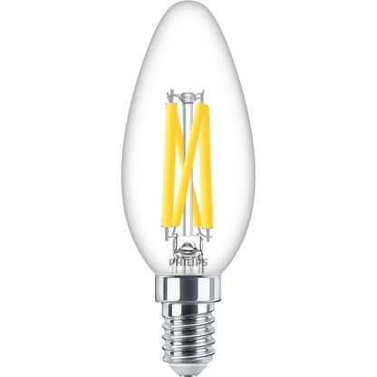 Philips MAS LEDCandle 3.4W (40W Eq.) E14 – 927 Warm Glow B35 Clear Glass