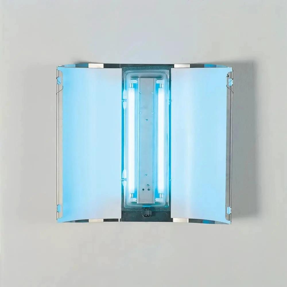 Mo-El Butterfly 700 insect killer, 40 W UV-A, front view with doors open and blue UV tubes visible. UAE