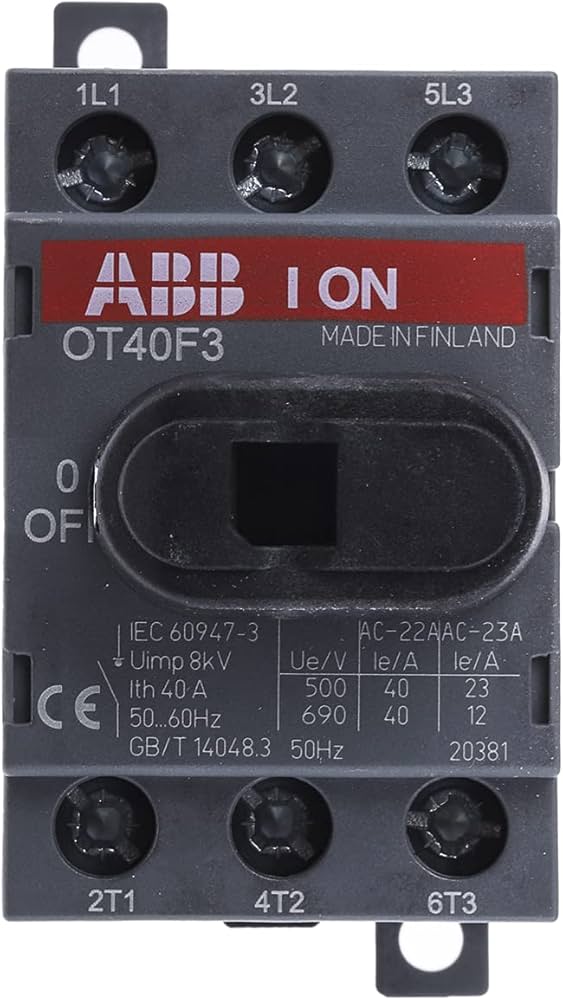 ABB OT40F3 40 أمبير قاطع/فاصِل 3 أقطاب