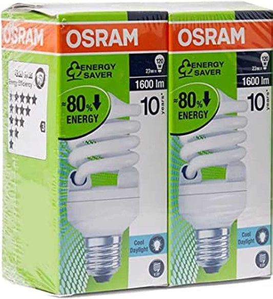 Osram Dulux Mini Twist 23W E27 6500K Cool Daylight - Pack of 2