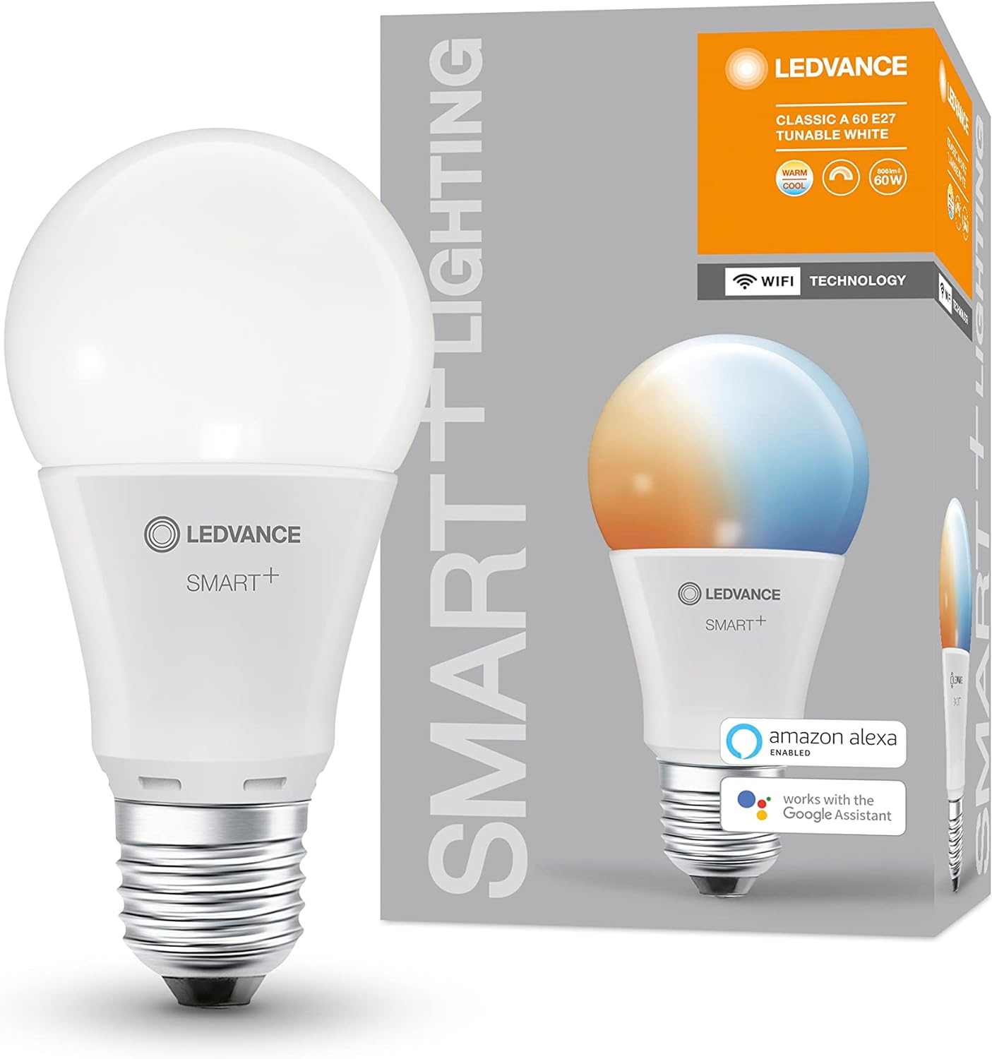 LEDVANCE Smart LEDLamp with WiFi Technology, Base: E14, Di mmable, Tunable White (2700-6500K), RGB Colors Changeable, Replaces Incandescent Lamps with 40 W, SMART+ WiFi Candle Multicolour, 1-Pack - Deluxe Electricals