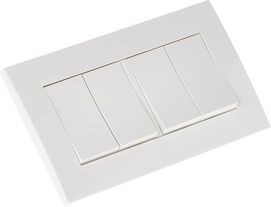 Schneider Electric Vivace, 4 Gang, Switch, 10A 250V, White, KB34