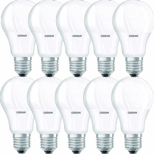 Osram E27 LED Value Classic A75 Warm White 10W 2700K Frosted Screw Base - Pack of 10
