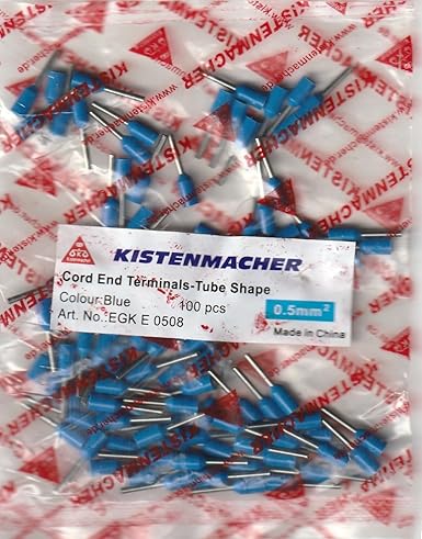 Kistenmacher Insulated Bootlace Ferrules 0.50-08 Blue E0508/B