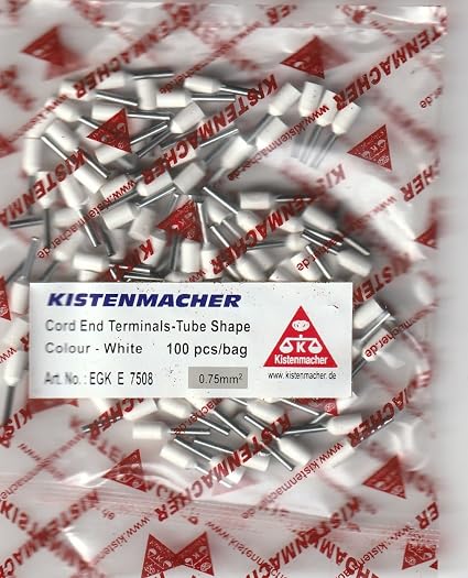 Kistenmacher Insulated Bootlace Ferrules 0.75-08 White E7508/W