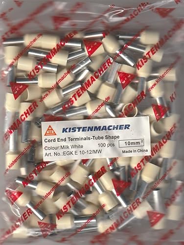 Kistenmacher Insulated Bootlace Ferrules 10-12 Milk White E1012/MW
