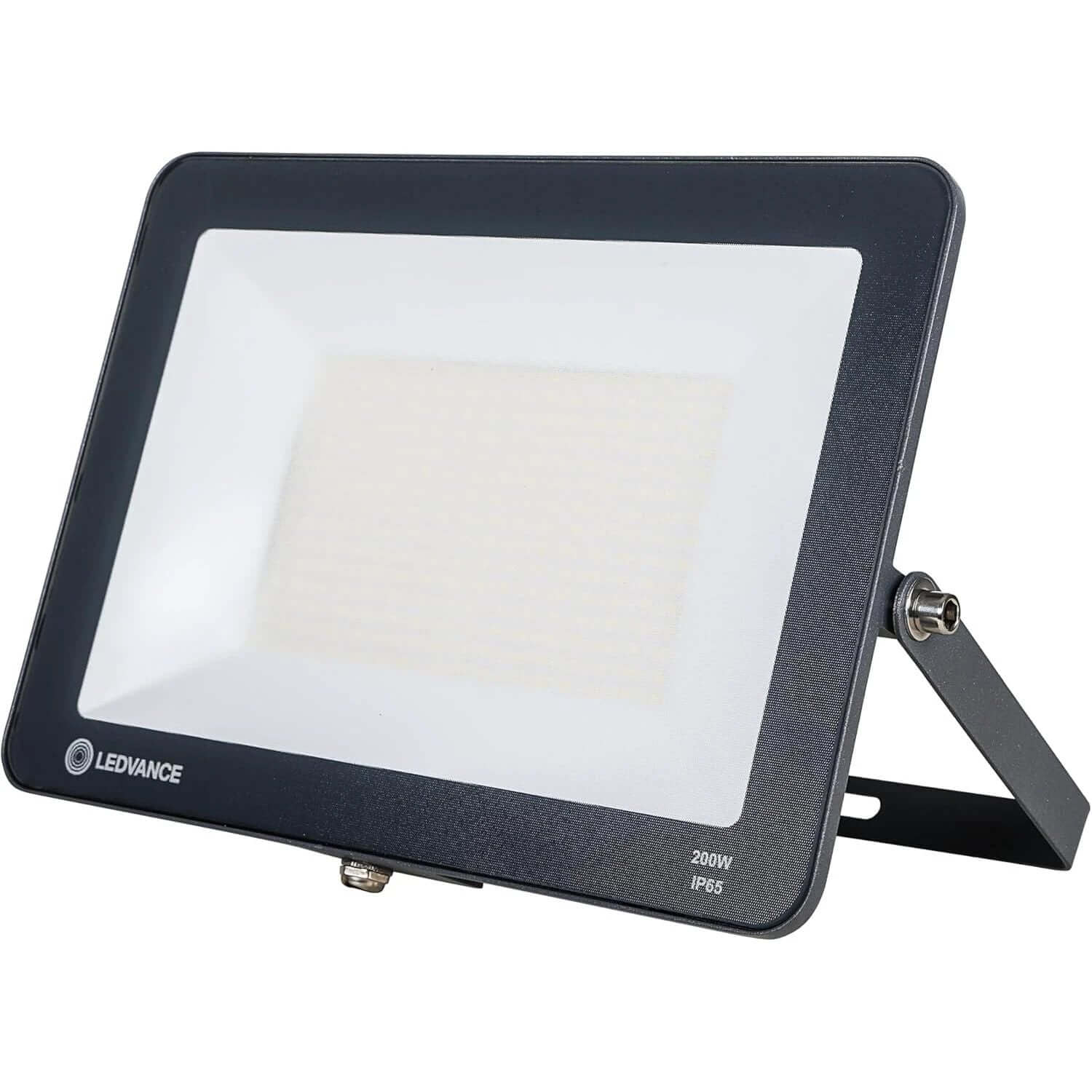 Alt Tag: Ledvance 200W LED Floodlight IP65 6500K Daylight Eco-Lite outdoor flood light, black housing, adjustable bracket, 20