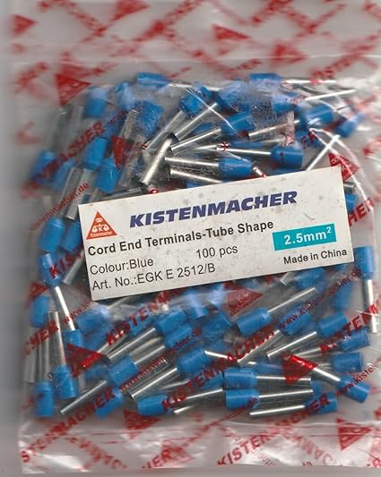 Kistenmacher Insulated Bootlace Ferrules 2.5-12 Blue E2512/B