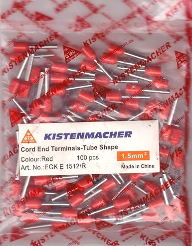 Kistenmacher Insulated Bootlace Ferrules 1.5-12 Red E1512/R