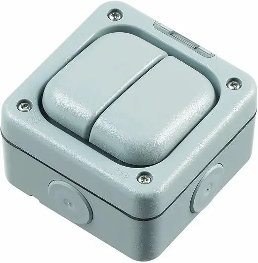 MK Masterseal Plus K56402GRY 10 amp 2-Gang Single-Pole 1-Way Switch MK Electric