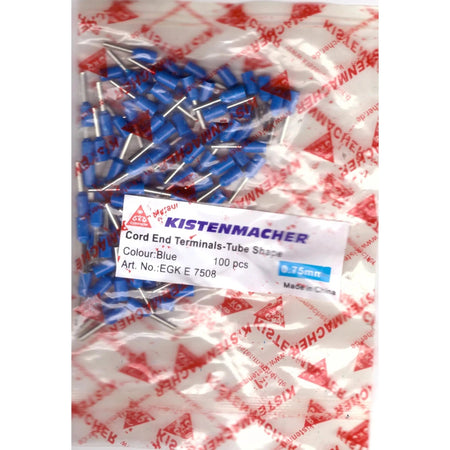 Kistenmacher insulated cord end terminals, blue, 100 pcs in bag UAE