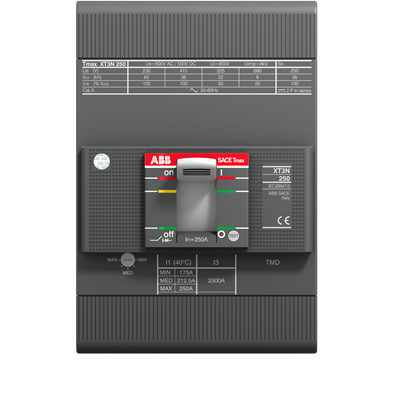 ABB MCCB XT3N 250 TMD 200-2000 ثلاثي الأقطاب 50 درجة مئوية