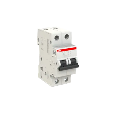 ABB SH202-C40 MCB, 2-pole 40A Type C 6kA, official ABB product photo, side view
