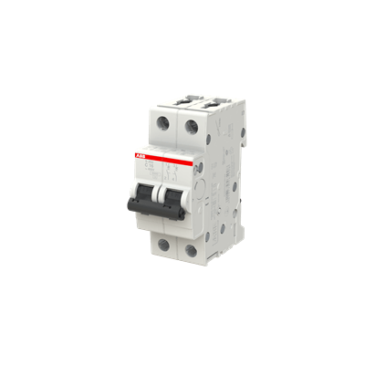 ABB S202-C16 miniature circuit breaker, 16A, 2-pole, type C, 6kA, front view. UAE