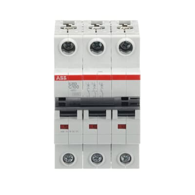 Abb Miniature Circuit Breaker 100A 3P 6kA S203-C100