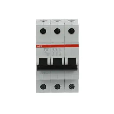 ABB SH203-C10 MCB, 3-pole 10A Type C 6kA, official ABB product photo, front view