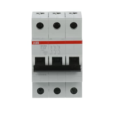 قاطع ABB مصغر SH203-C32 ثلاثي الأقطاب 32 أمبير 6 كيلو أمبير من النوع C