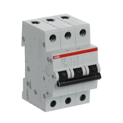 قاطع ABB مصغر SH203-C32 ثلاثي الأقطاب 32 أمبير 6 كيلو أمبير من النوع C