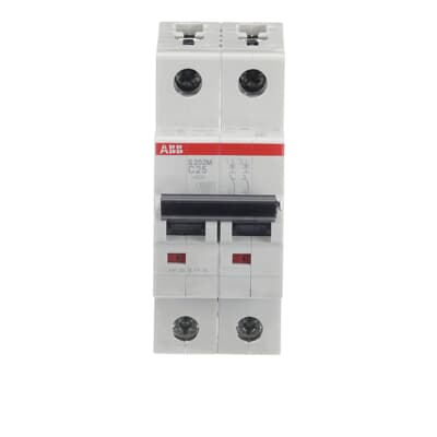 ABB قاطع مصغر S202M-C25 ثنائي القطب 25 أمبير 10 كيلو أمبير نوع C