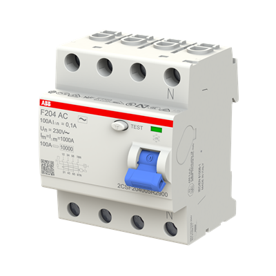 ABB RCCB/ELCB F204 100A رباعي الأقطاب 100mA