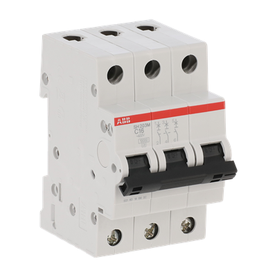 قاطع دارة مصغر ABB SH203M-C16، تيار 16 أمبير، ثلاثي الأقطاب، 10 كيلو أمبير، نوع C