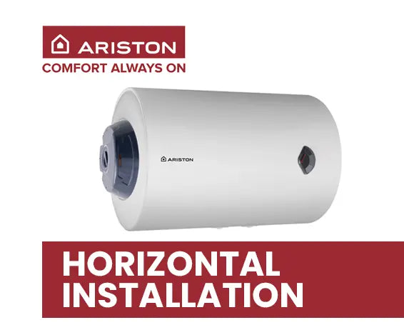 Ariston Blu R 100L horizontal wall-hung water heater, side angle