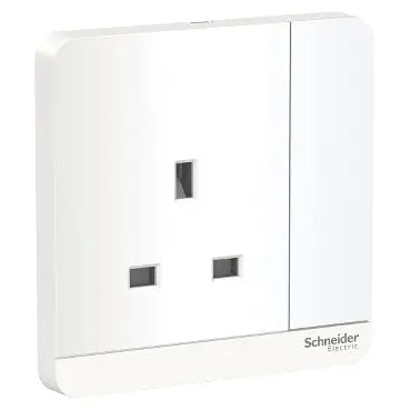 Schneider AvatarOn 13A LED Switched Socket, White (E8315N_WE) - LED-indicator variant family reference, same 1-gang White finish