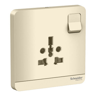 Schneider AvatarOn E8315TS Universal Socket Wine Gold