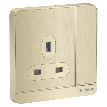 Schneider AvatarOn E8315 13A 3P Socket Gold Schneider Electric
