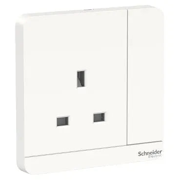 Schneider AvatarOn 13A Switched Socket, White (E8315_WE) - non-LED variant family reference, same 1-gang White finish