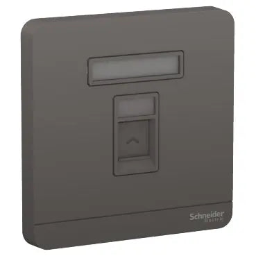 Schneider AvatarOn E8331RJS RJ45 Wallplate Dark Grey Schneider Electric